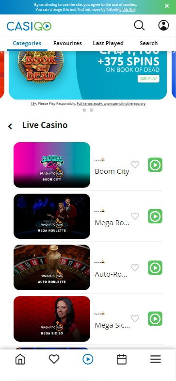 CasiGO Casino mobile preview 2