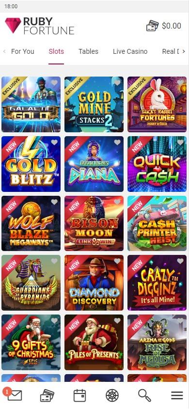 Ruby Fortune Casino mobile preview 1