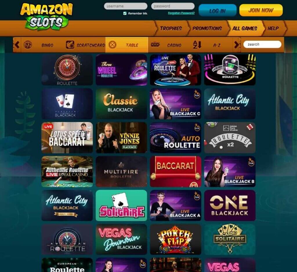 amazonslots-casino- dektop-preview- live-casino