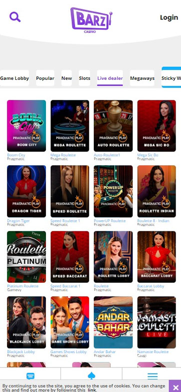 Barz Casino mobile preview 2