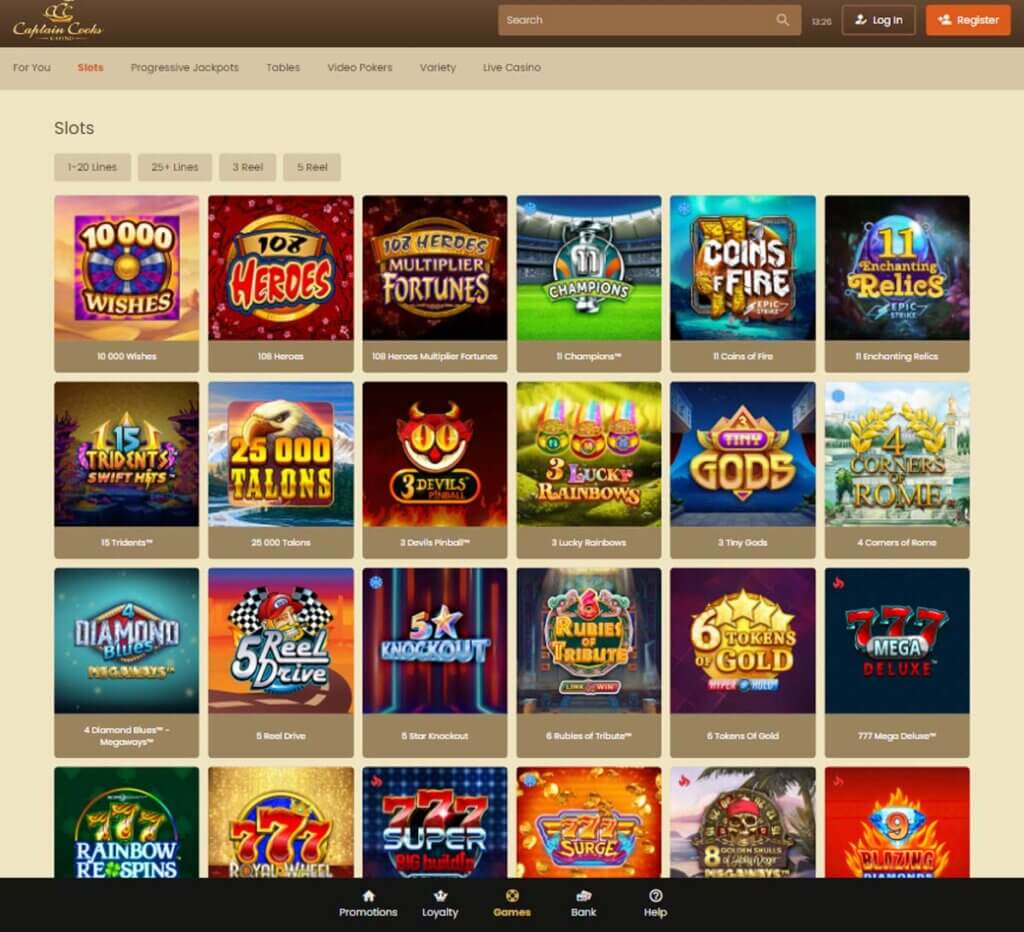 Captain Cooks Casino Desktop preview 2