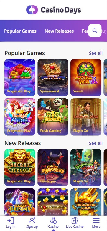 Casino Days mobile preview 2