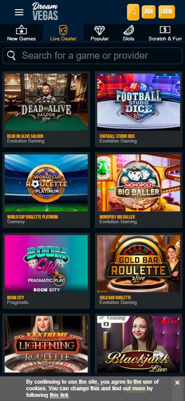 Dream Vegas Casino mobile preview 2