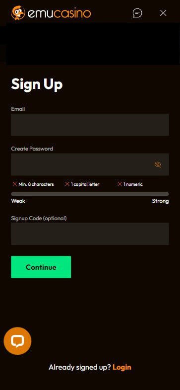 Emu Casino Registration Process Image 3