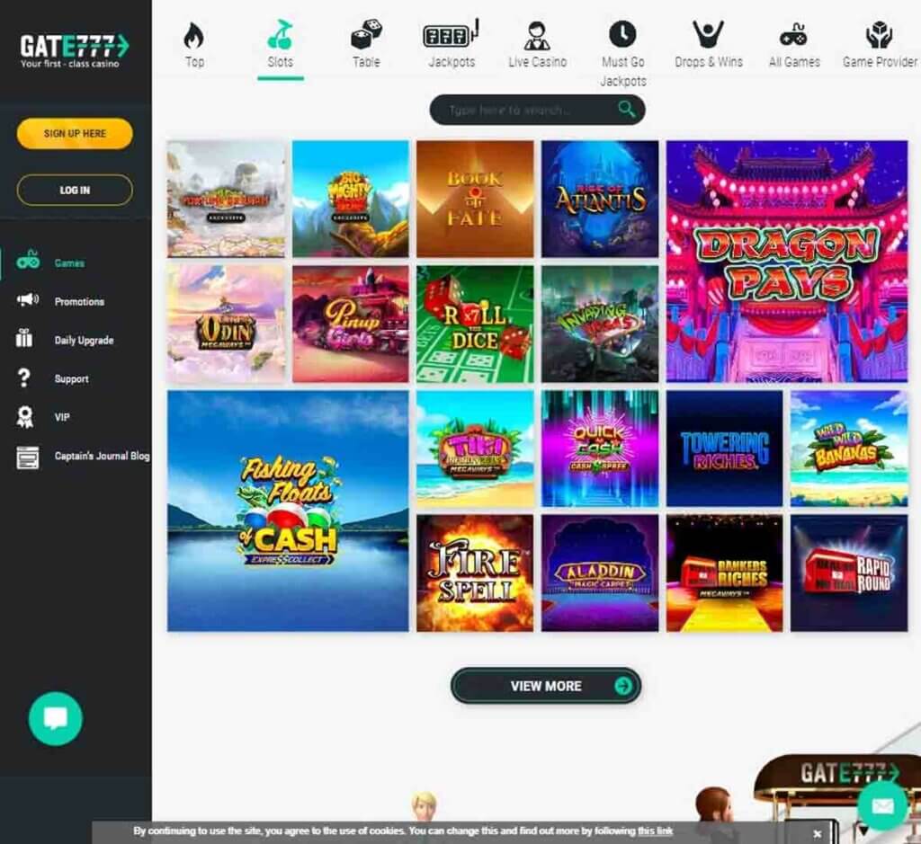 Gate777 Casino Desktop preview 1