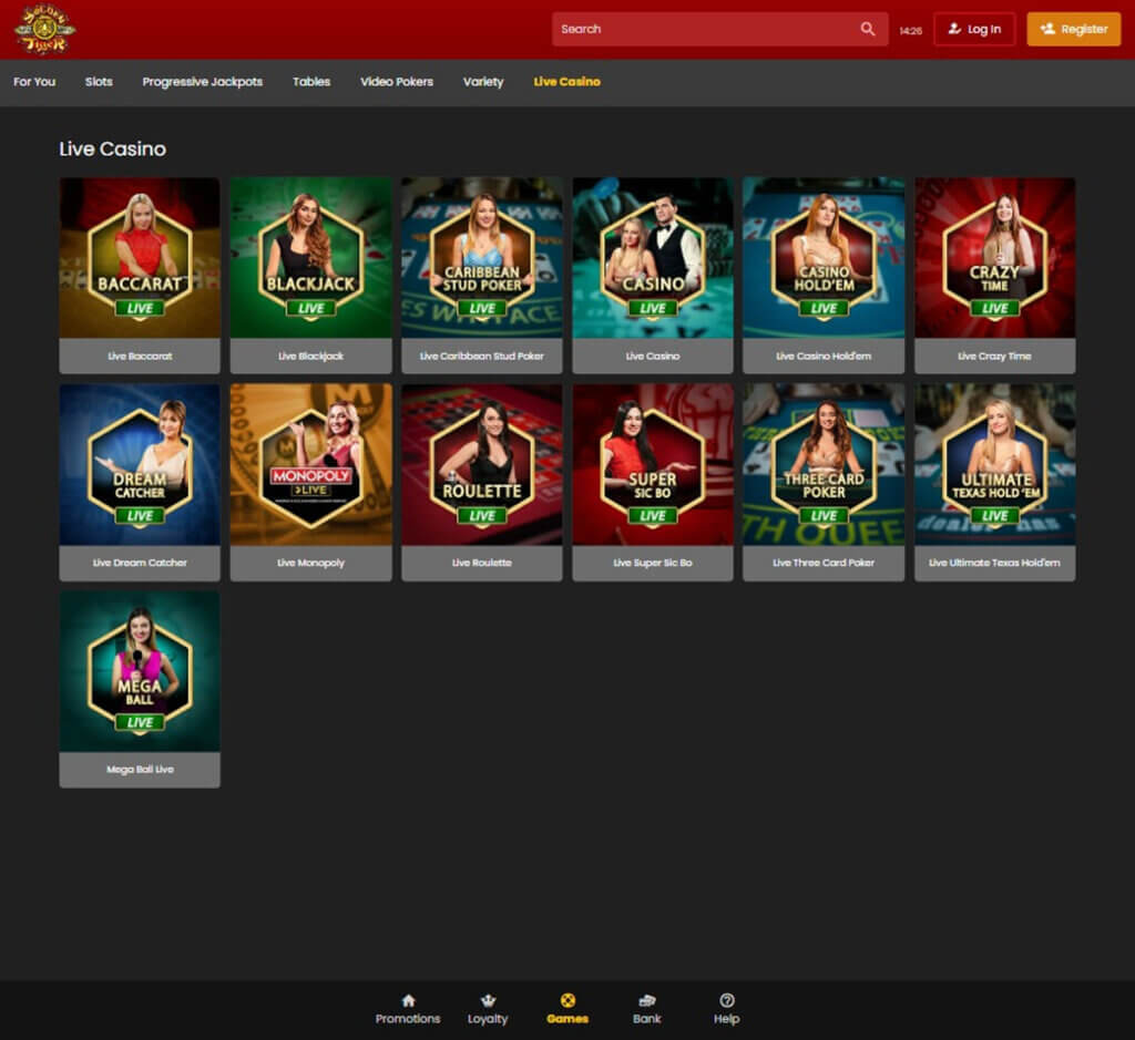 Golden Tiger Casino Desktop preview 2