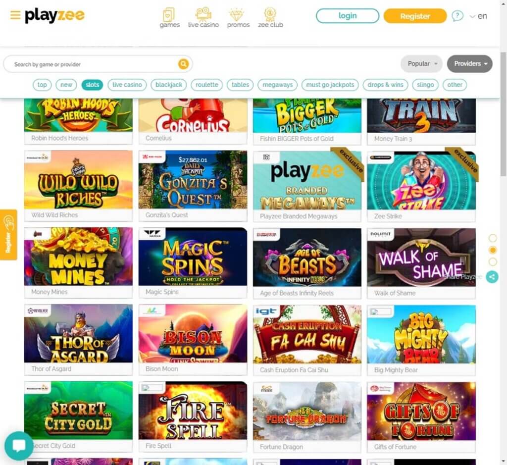 Playzee Casino Desktop preview 1