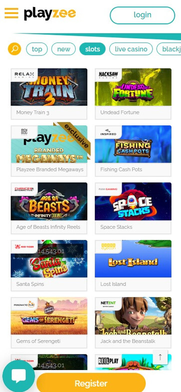 Playzee Casino mobile preview 1