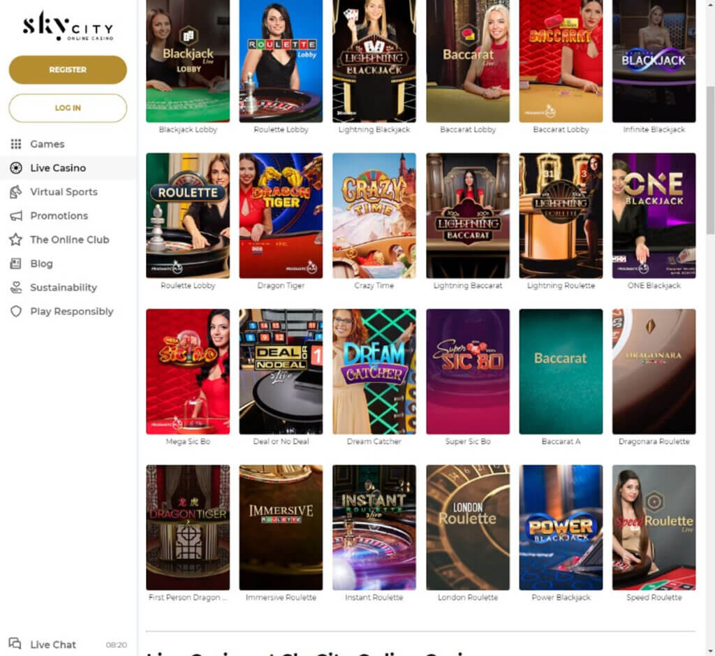 SkyCity Online Casino Desktop preview 1