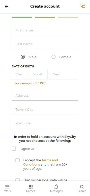 SkyCity Online Casino Registration Process Image 1