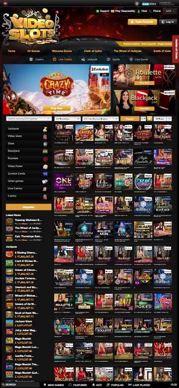 Videoslots Casino mobile preview 1