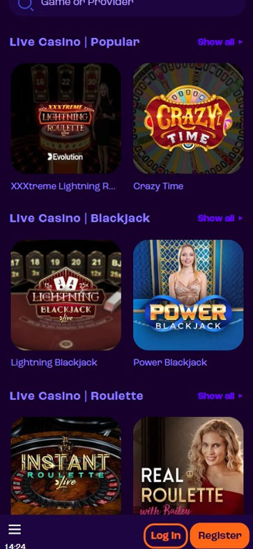 Wheelz Casino mobile preview 1