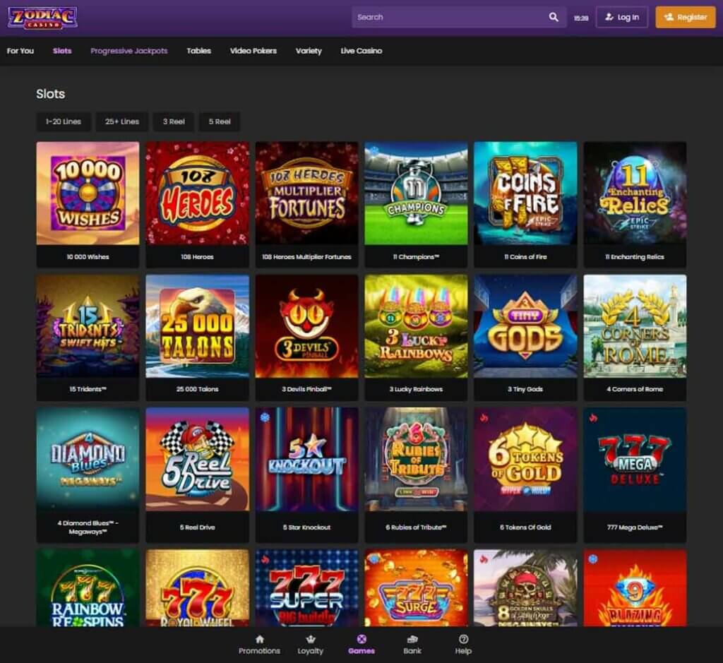 Zodiac Casino Desktop preview 2