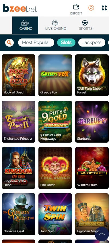 Bzeebet Casino mobile preview 1