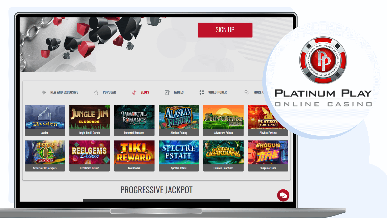 Platinum Play casino slot games slection
