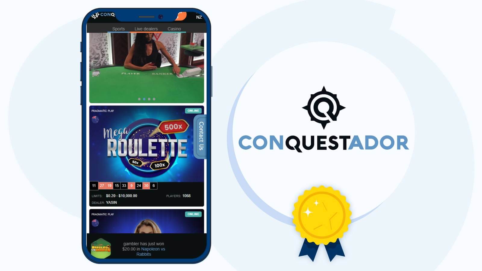 Conquestador Casino – Best Overall Live Casino