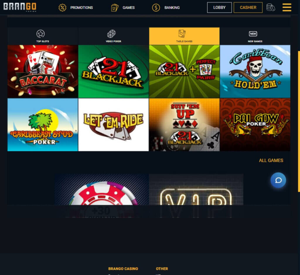 Brango Casino Desktop preview 1