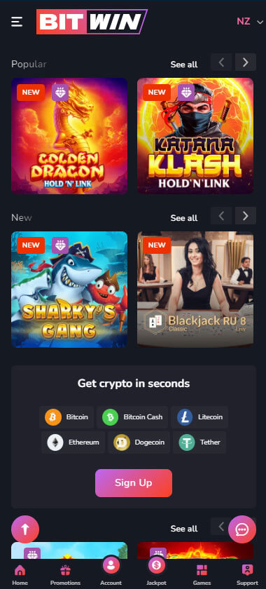 BitWin Casino mobile preview 1