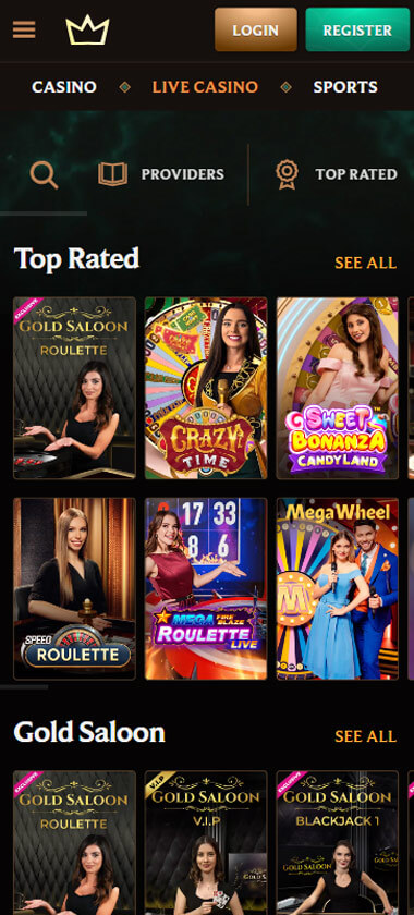 CrownPlay Casino live dealer games mobile review