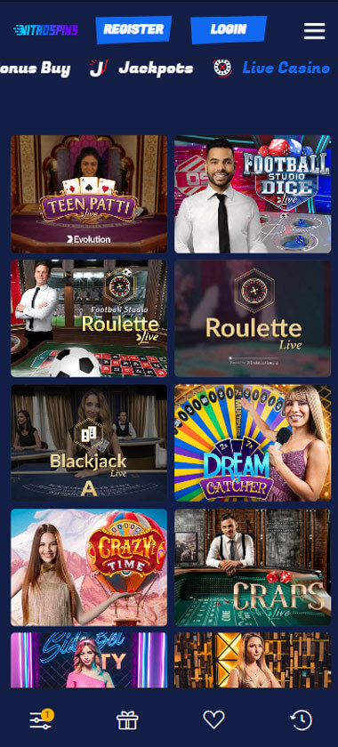 Nitrospins Casino live dealer games mobile review