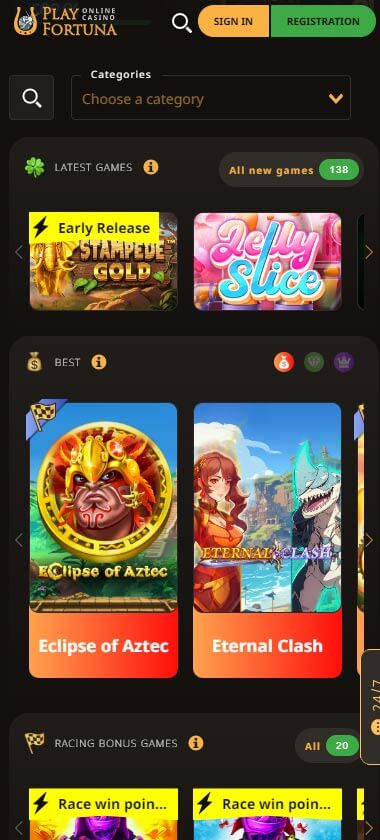 PlayFortuna Casino mobile preview 1