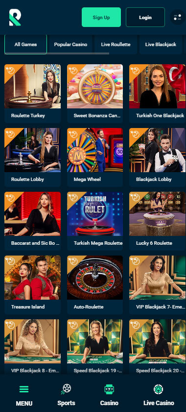 Rolletto Casino live dealer games mobile review