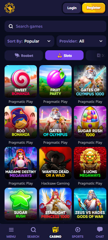 Roobet Casino mobile preview 2