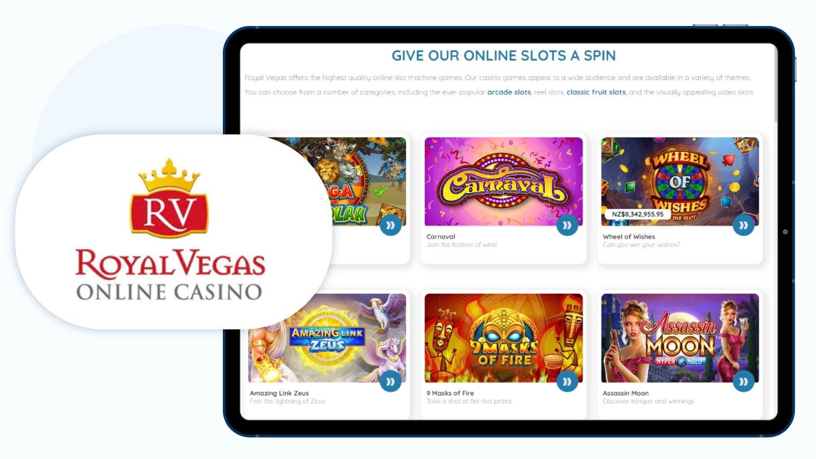Royal Vegas Casino Deposit $5 get 100 Mega Moolah spins