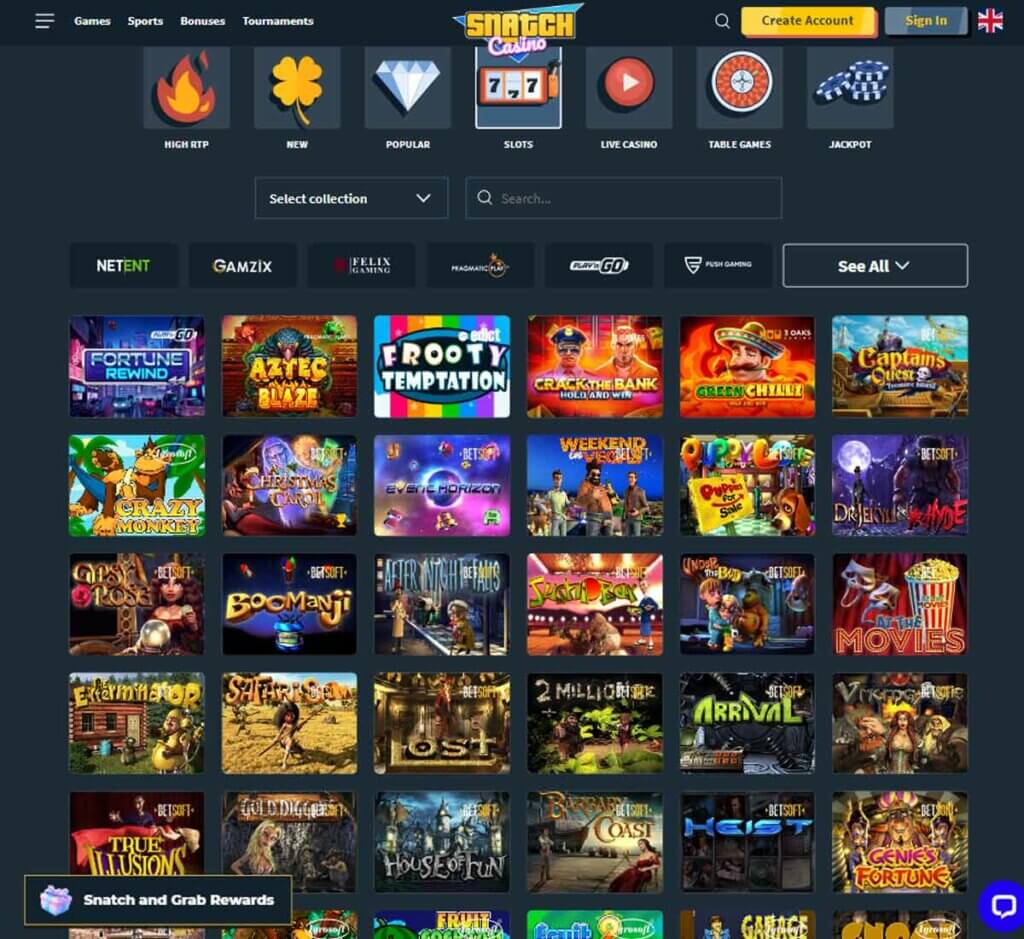 Snatch Casino slots review