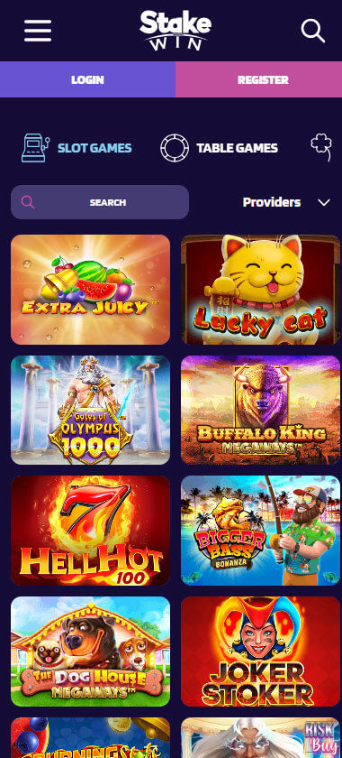 StakeWin Casino mobile preview 2