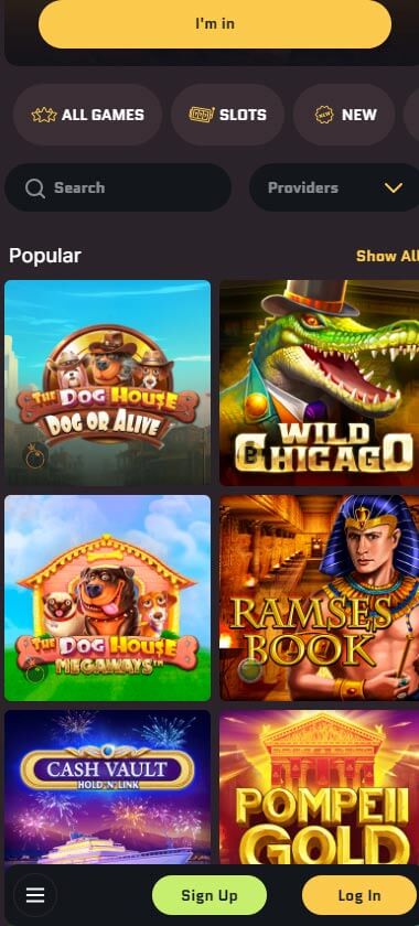 Wanted Win Casino mobile preview 1