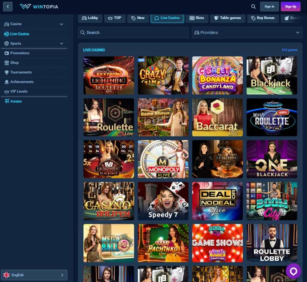 Wintopia Casino live dealer games review