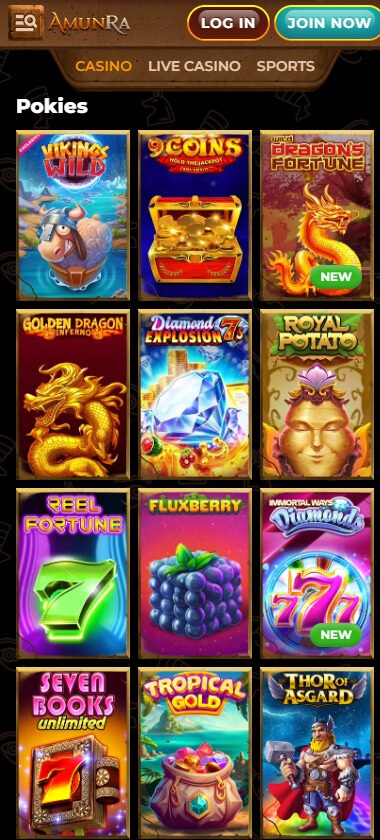 AmunRa Casino mobile preview 1