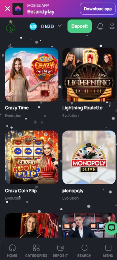 Betandplay Casino mobile preview 2