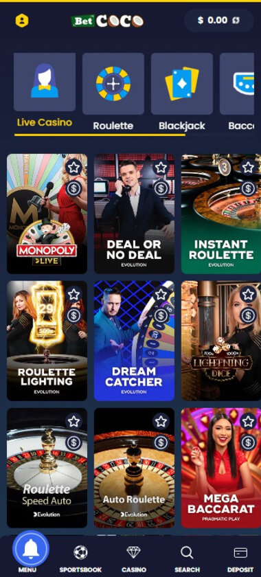 Betcoco Casino mobile preview 3