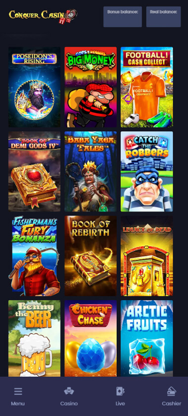 Conquer Casino mobile preview 1