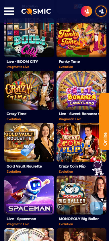 cosmic-slot-casino-live-dealer-games-collection-mobile-review