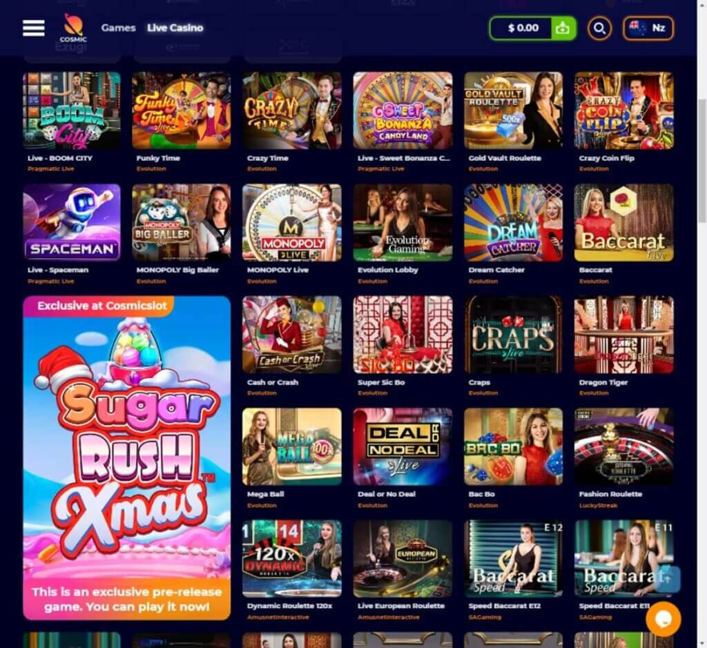 cosmic-slot-casino-live-dealer-games-collection-review
