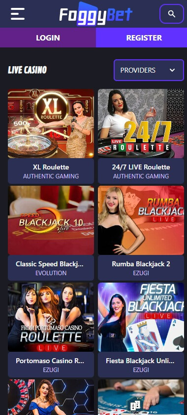FoggyBet Casino mobile preview 3