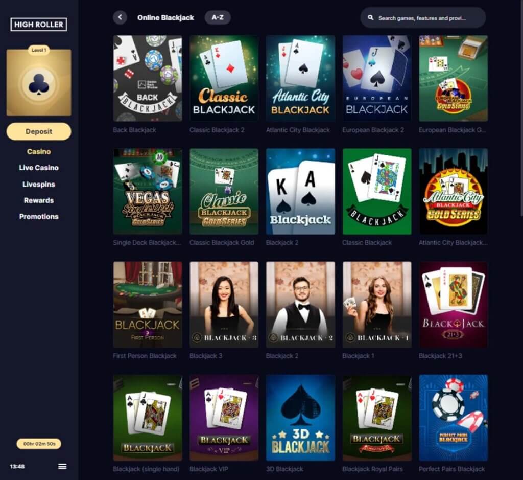 Highroller Casino Desktop preview 3
