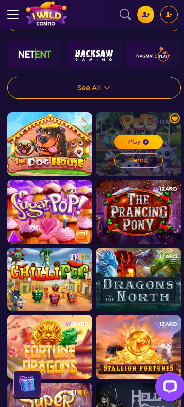 iWild Casino mobile preview 2