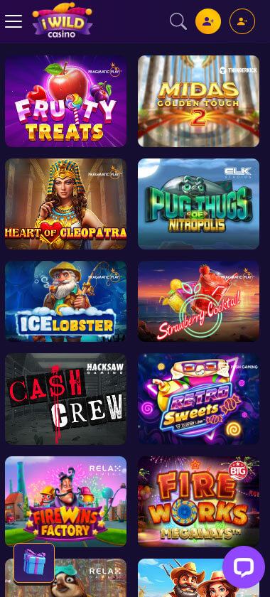 iWild Casino mobile preview 1