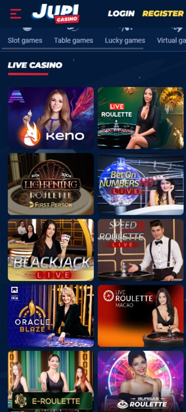 Jupi Casino mobile preview 1