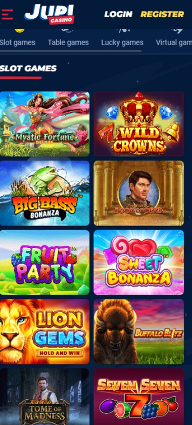 Jupi Casino mobile preview 2