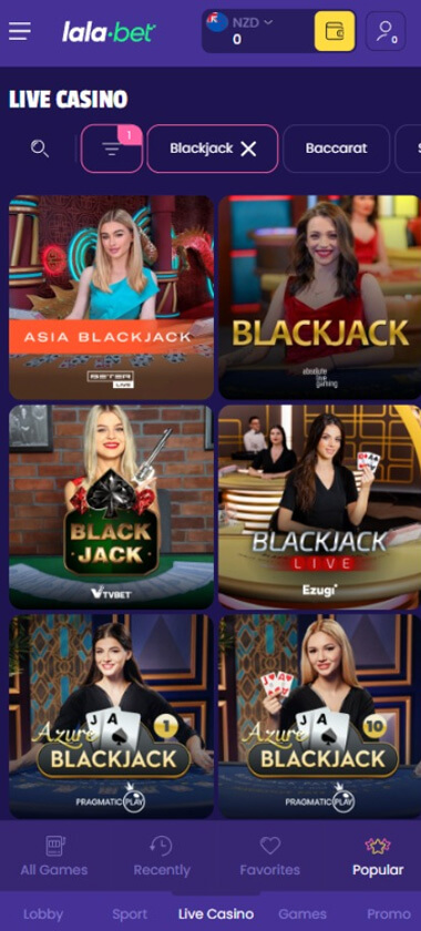 LalaBet Casino mobile preview 2
