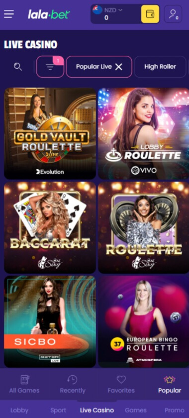 LalaBet Casino mobile preview 1
