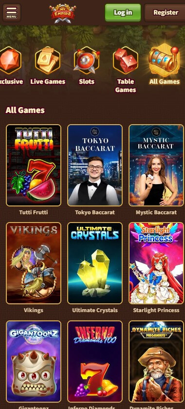 MyEmpire Casino mobile preview 2