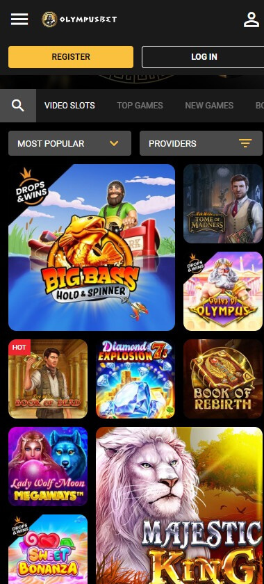 OlympusBet Casino mobile preview 2