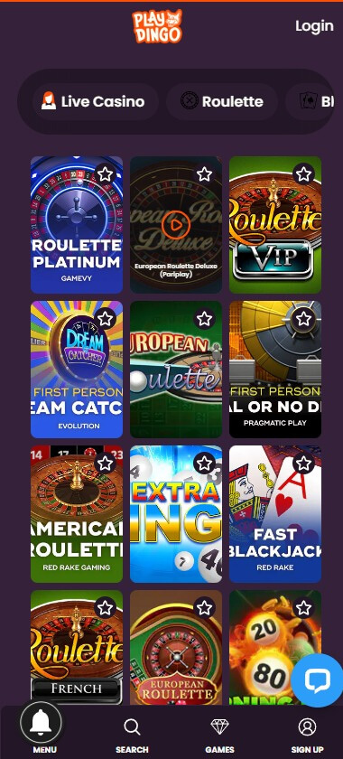 Playdingo Casino mobile preview 2