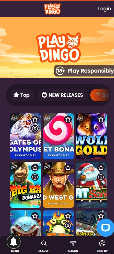 Playdingo Casino mobile preview 1
